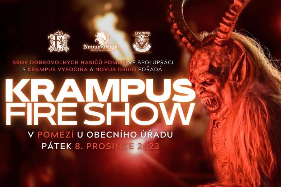 Krampus fire show v Pomezí